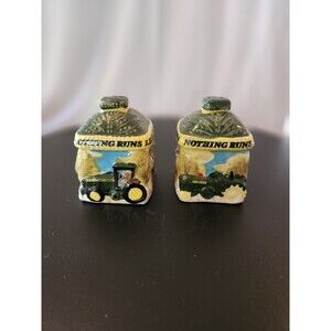 Vintage John Deere Salt And Pepper Manufactured by Gibson Stoneware